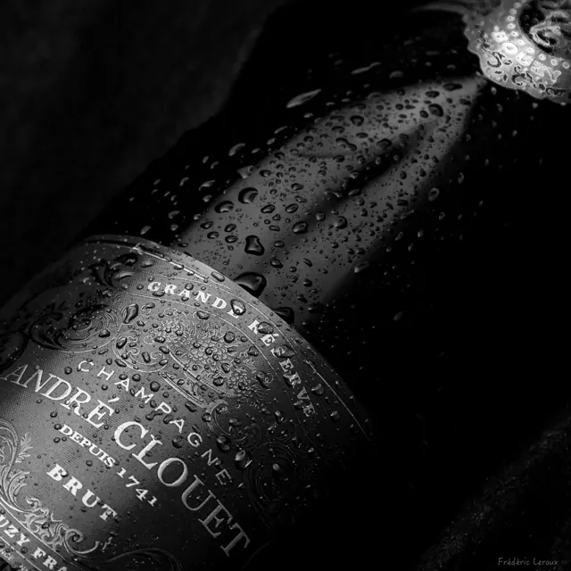 Photographie produit Champagne André Clouet, Bouzy – Frédéric Leroux photographe